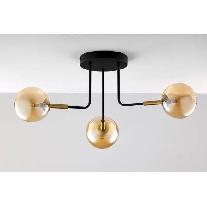 Jupiter 2037 - Viseći luster BURANO 3xG9/10W/230V crna/zlatna/bež