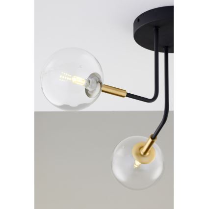 Jupiter 2039 - Viseći luster BURANO 3xG9/10W/230V crna/zlatna/prozirna