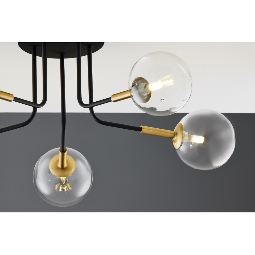 Jupiter 2040 - Viseći luster BURANO 5xG9/10W/230V crna/zlatna/prozirna