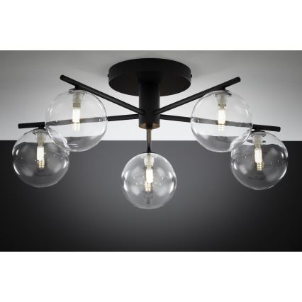 Jupiter 2046 - Nadgradni luster PRATO 5xG9/10W/230V crna/prozirna