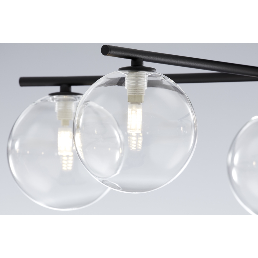 Jupiter 2046 - Nadgradni luster PRATO 5xG9/10W/230V crna/prozirna