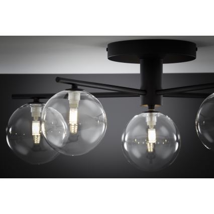 Jupiter 2046 - Nadgradni luster PRATO 5xG9/10W/230V crna/prozirna