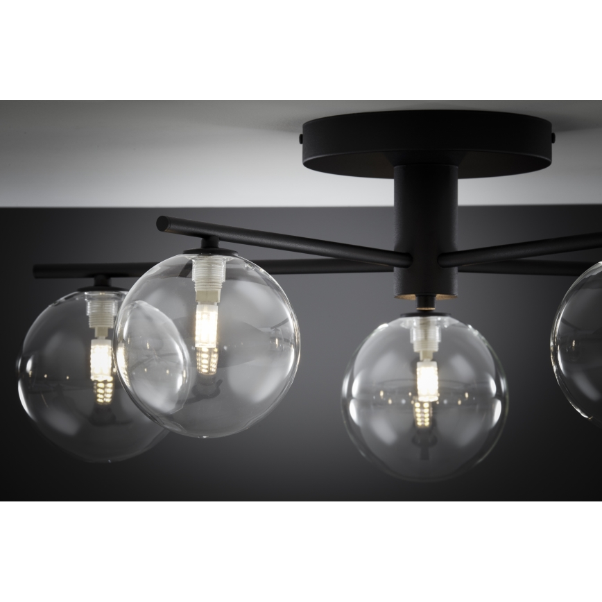 Jupiter 2046 - Nadgradni luster PRATO 5xG9/10W/230V crna/prozirna