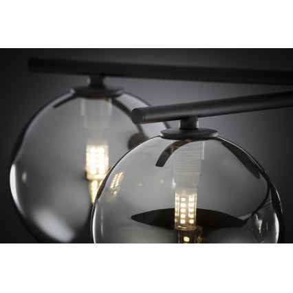 Jupiter 2048 - Nadzidni luster PRATO 5xG9/14W/230V crna/dimna siva
