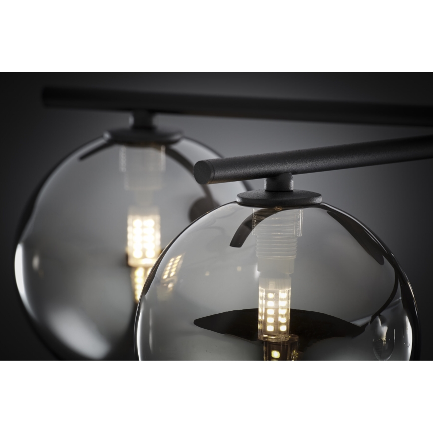 Jupiter 2048 - Nadzidni luster PRATO 5xG9/14W/230V crna/dimna siva