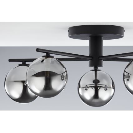 Jupiter 2048 - Nadzidni luster PRATO 5xG9/14W/230V crna/dimna siva
