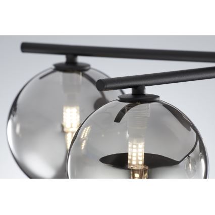 Jupiter 2048 - Nadzidni luster PRATO 5xG9/14W/230V crna/dimna siva