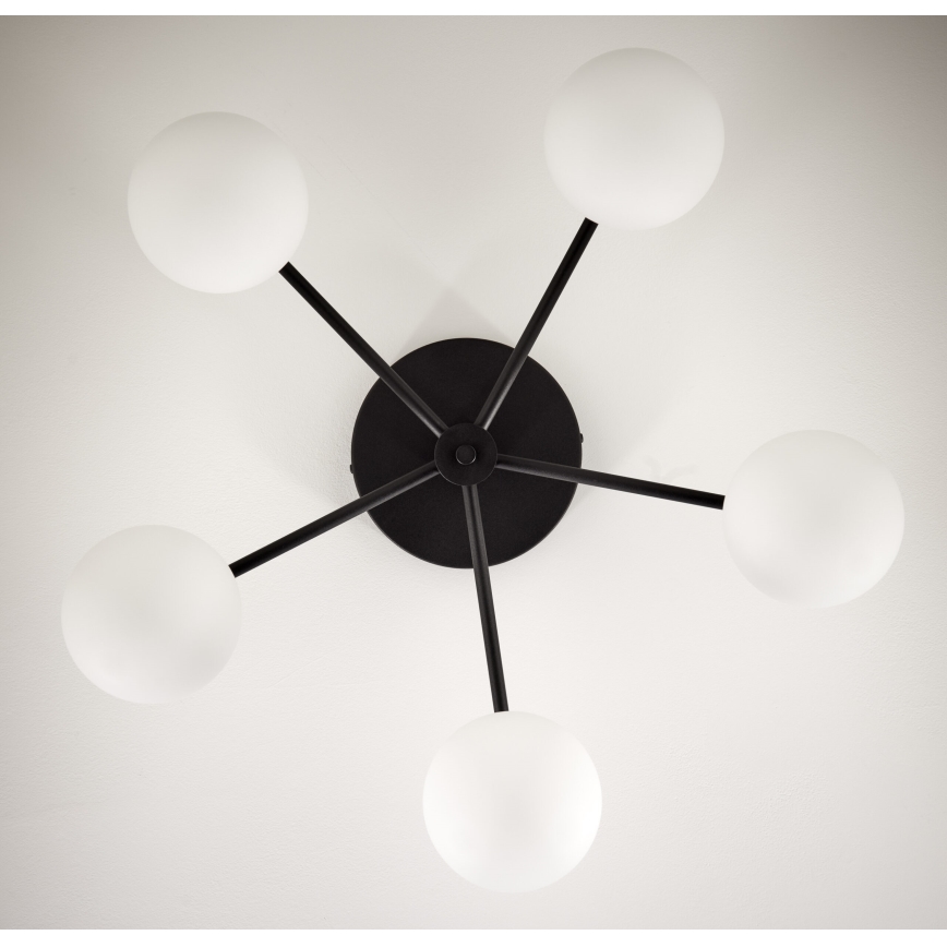 Jupiter 2049 - Stropni luster PRATO 5xG9/14W/230V crna/bijela