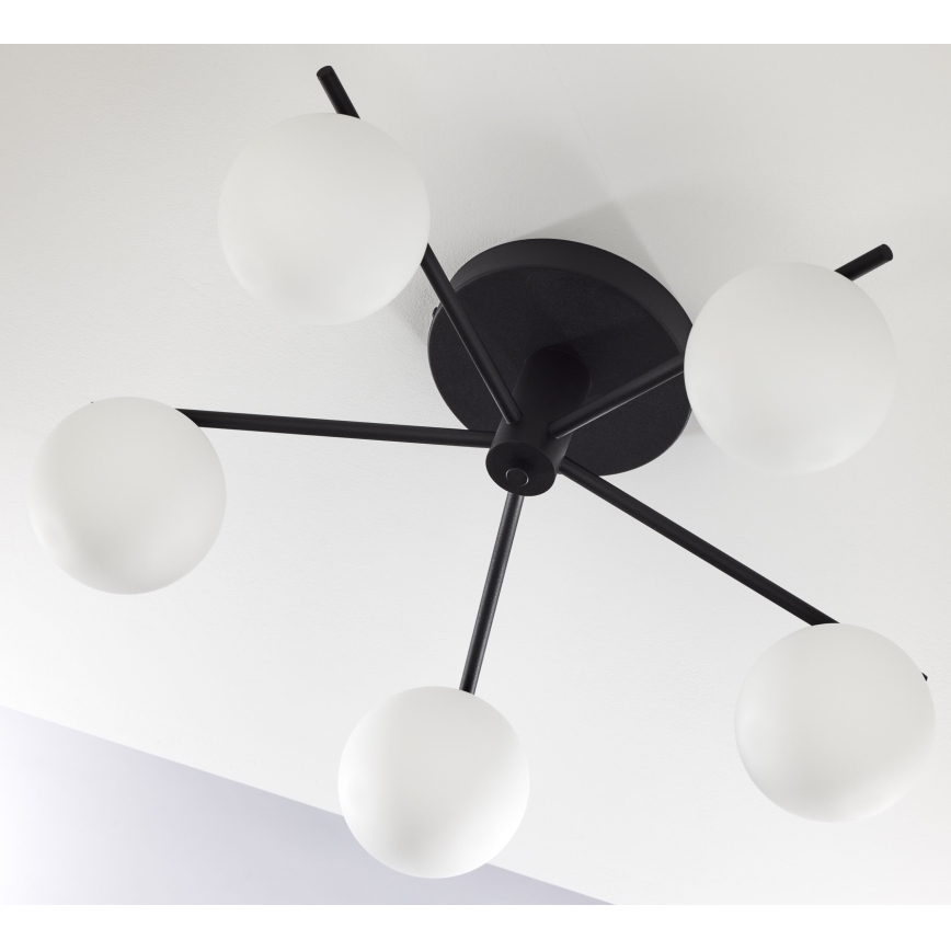 Jupiter 2049 - Stropni luster PRATO 5xG9/14W/230V crna/bijela