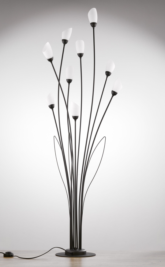 Jupiter 2058 - Podna svjetiljka GLORIOSA 9xG9/14W/230V crna