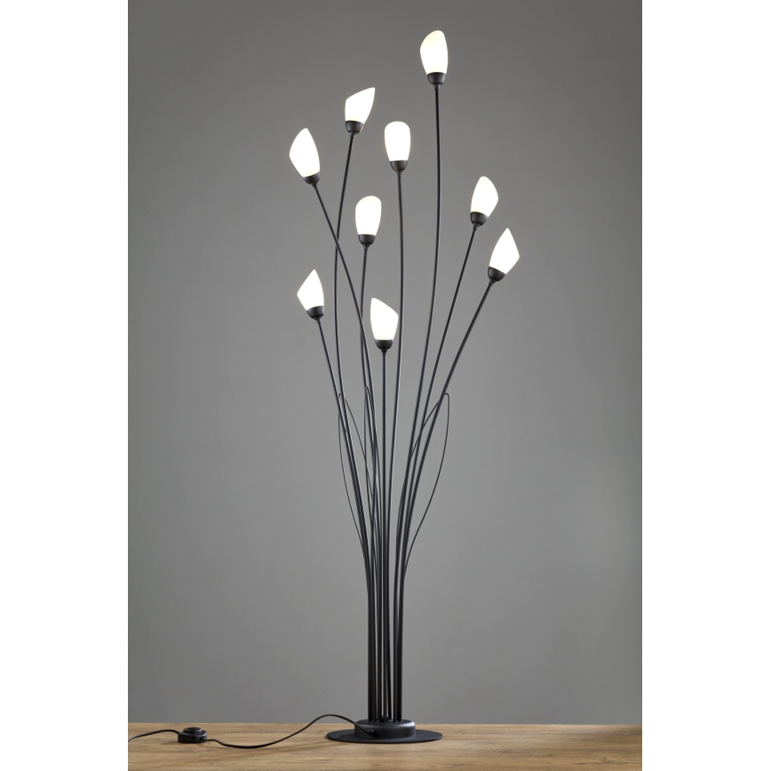 Jupiter 2058 - Podna svjetiljka GLORIOSA 9xG9/14W/230V crna