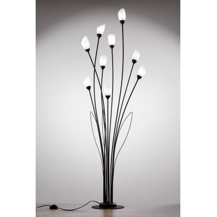 Jupiter 2058 - Podna svjetiljka GLORIOSA 9xG9/14W/230V crna