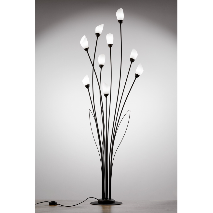 Jupiter 2058 - Podna svjetiljka GLORIOSA 9xG9/14W/230V crna