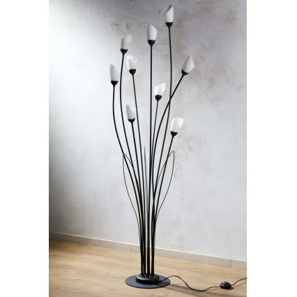 Jupiter 2058 - Podna svjetiljka GLORIOSA 9xG9/14W/230V crna