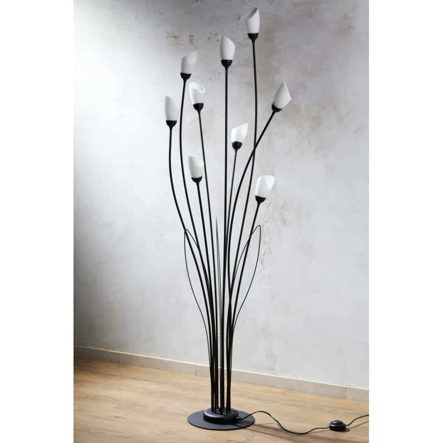 Jupiter 2058 - Podna svjetiljka GLORIOSA 9xG9/14W/230V crna