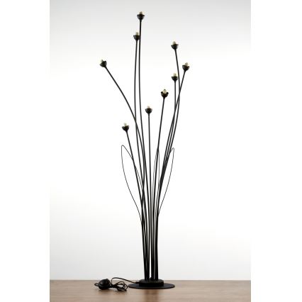 Jupiter 2058 - Podna svjetiljka GLORIOSA 9xG9/14W/230V crna