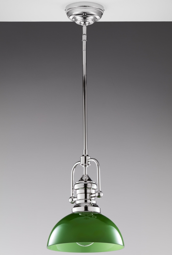 Jupiter 2071 - Luster na štapu PLATINO 1xE27/15W/230V zelena/sjajni krom