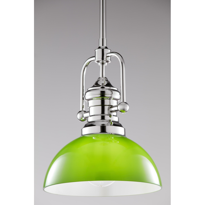 Jupiter 2071 - Luster na štapu PLATINO 1xE27/15W/230V zelena/sjajni krom