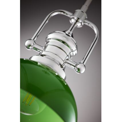 Jupiter 2071 - Luster na štapu PLATINO 1xE27/15W/230V zelena/sjajni krom