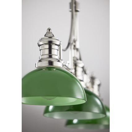 Jupiter 2072 - Luster na šipci PLATINO 3xE27/15W/230V zelena/sjajni krom