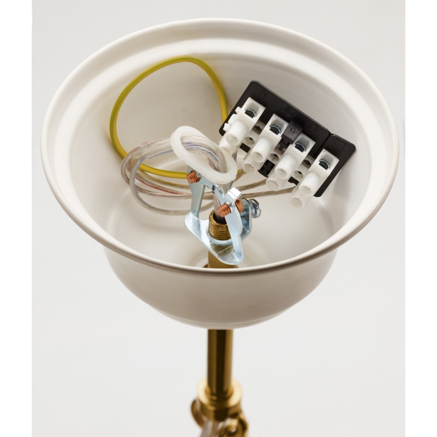 Jupiter 2084 - Luster na lancu SAMBA 5xE27/15W/230V bijela/zlatna