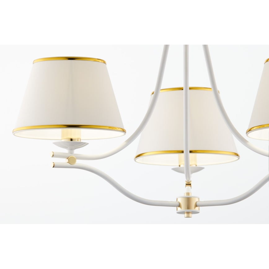 Jupiter 2085 - Luster na lancu SAMBA 3xE27/15W/230V bijela/zlatna