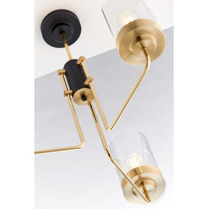 Jupiter 2087 - Luster na štapu RAMIREZ 3xE27/15W/230V zlatna/crna