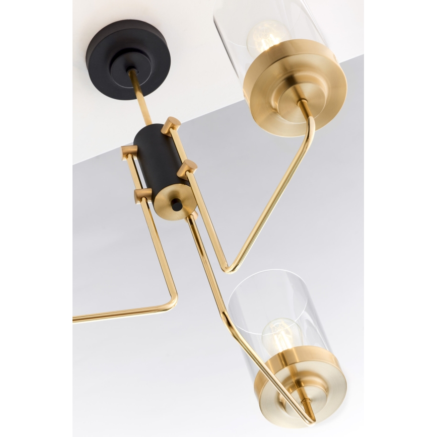 Jupiter 2087 - Luster na štapu RAMIREZ 3xE27/15W/230V zlatna/crna