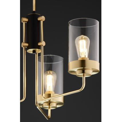 Jupiter 2087 - Luster na štapu RAMIREZ 3xE27/15W/230V zlatna/crna