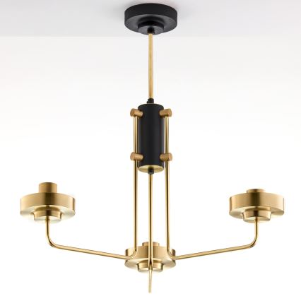 Jupiter 2087 - Luster na štapu RAMIREZ 3xE27/15W/230V zlatna/crna