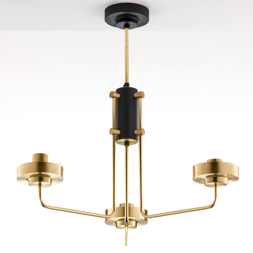 Jupiter 2087 - Luster na štapu RAMIREZ 3xE27/15W/230V zlatna/crna