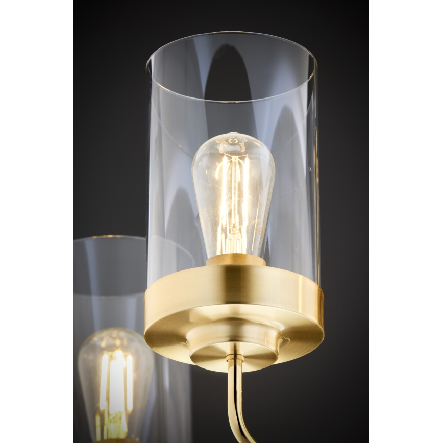 Jupiter 2088 - Luster na štapu RAMIREZ 5xE27/15W/230V zlatna/crna