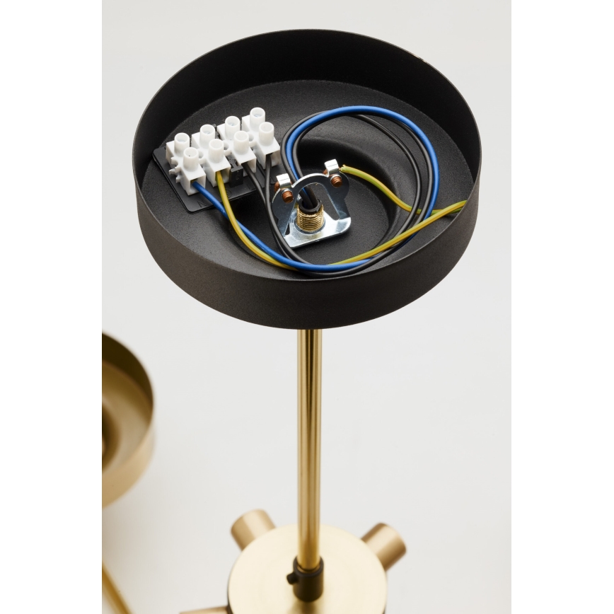 Jupiter 2088 - Luster na štapu RAMIREZ 5xE27/15W/230V zlatna/crna