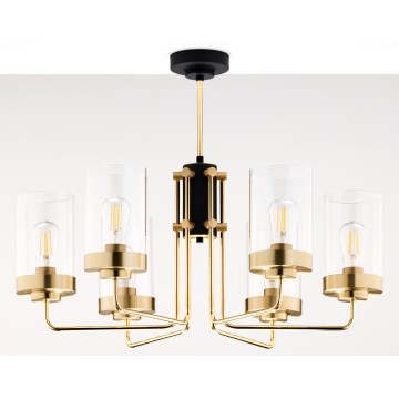Jupiter 2089 - Luster na šipci RAMIREZ 6xE27/15W/230V zlatna/crna