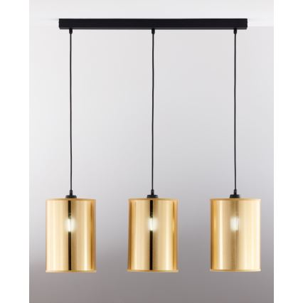 Jupiter 2092 - Viseći luster na sajli CORTINA 3xE27/15W/230V zlatna/crna