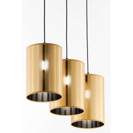 Jupiter 2092 - Viseći luster na sajli CORTINA 3xE27/15W/230V zlatna/crna