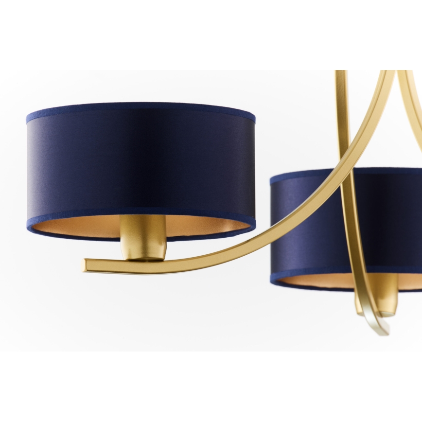 Jupiter 2093 - Luster na lancu ARTHUR 3xE27/15W/230V plava/zlatna