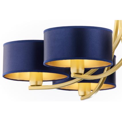 Jupiter 2095 - Luster na lancu ARTHUR 6xE27/15W/230V plava/zlatna