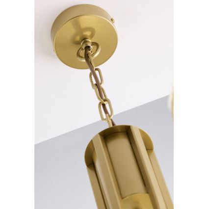 Jupiter 2095 - Luster na lancu ARTHUR 6xE27/15W/230V plava/zlatna