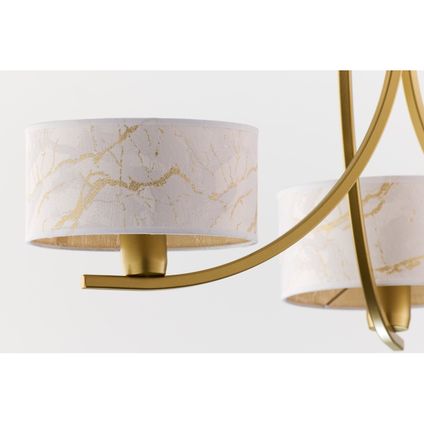 Jupiter 2096 - Luster na lancu ARTHUR 3xE27/15W/230V bijela/zlatna/mramorni dekor