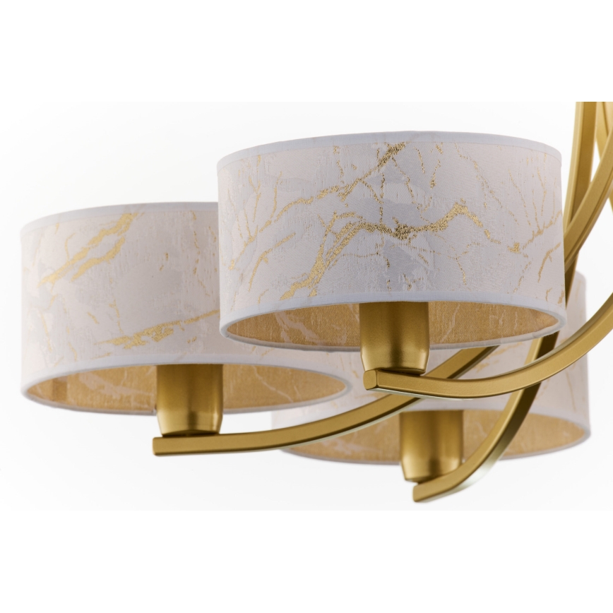 Jupiter 2098 - Luster na lancu ARTHUR 6xE27/15W/230V bijela/zlatna/s dekorom mramora