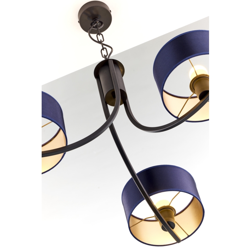 Jupiter 2099 - Luster na lancu ARTHUR 3xE27/15W/230V plava/crna