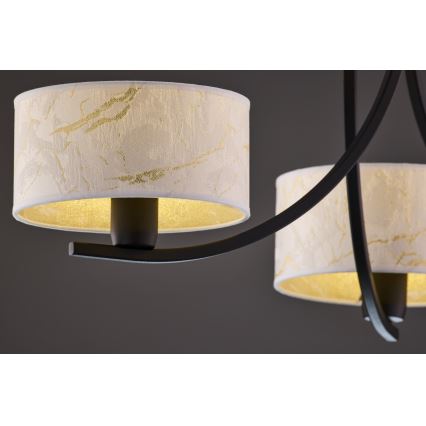 Jupiter 2103 - Luster na lancu ARTHUR 3xE27/15W/230V bijela/crna/dekor mramora