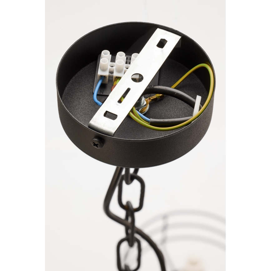 Jupiter 2104 - Luster na lancu ARTHUR 5xE27/15W/230V bijela/crna/dekor mramora