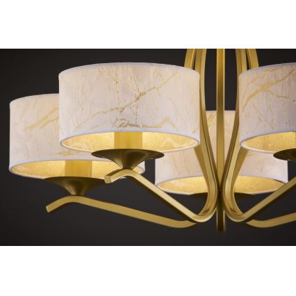 Jupiter 2110 - Luster na štapu KASZMIR 5xE27/15W/230V bijela/zlatna/dekor mramora