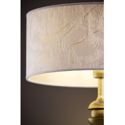 Jupiter 2112 - Stolna lampa KASZMIR 1xE27/15W/230V bijela/zlatna/dekor mramora