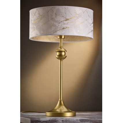 Jupiter 2112 - Stolna lampa KASZMIR 1xE27/15W/230V bijela/zlatna/dekor mramora