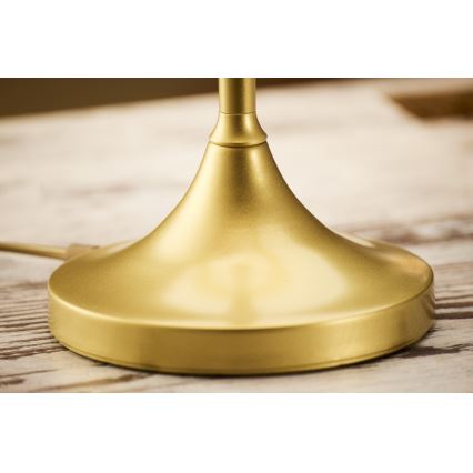 Jupiter 2112 - Stolna lampa KASZMIR 1xE27/15W/230V bijela/zlatna/dekor mramora