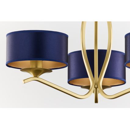 Jupiter 2113 - Luster na šipci KASZMIR 3xE27/15W/230V plavo-zlatni