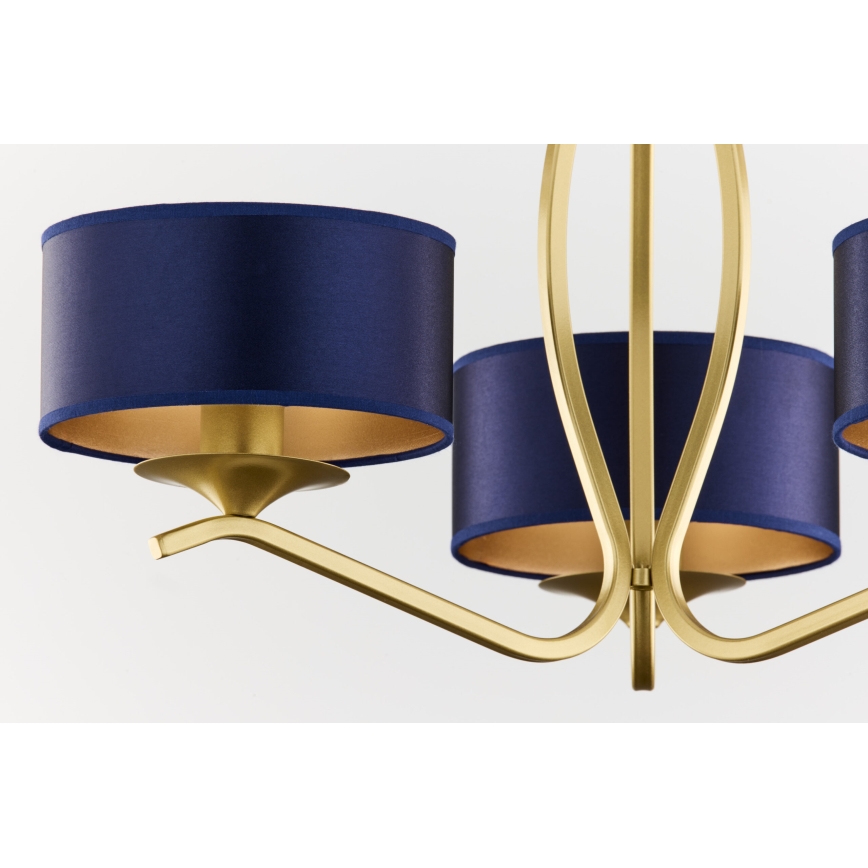Jupiter 2113 - Luster na šipci KASZMIR 3xE27/15W/230V plavo-zlatni